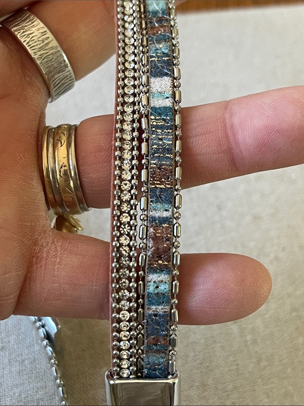 Leather & Rhinestone Wrap Bracelets - Picture 9 of 11